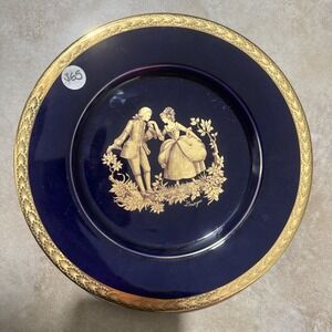 LIMOGES Cobalt Blue Plate - Courting Couple - 10 inches (sh)